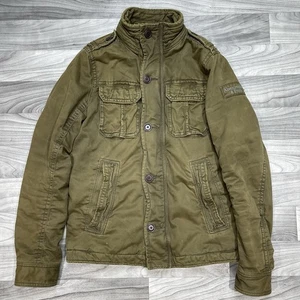 VTG Abercrombie & Fitch Sawtooth Jacket Mens M Green Faded Canvas Utility RARE - Picture 1 of 7