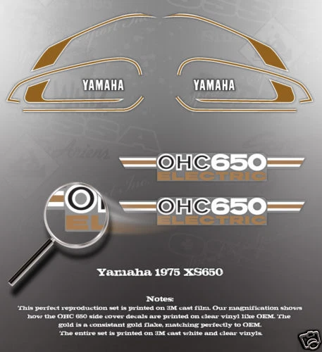 YAMAHA 1975 XS650 DECAL GRAPHIC KIT LIKE NOS - Image 1 of 1