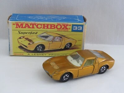 1969 Lesney Matchbox Superfast #33 Lamborghini Miura PP400 w/Orig. Box England - Image 1 of 4