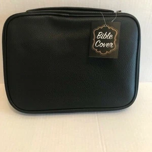 Bible BookCover Carrying Case Faux Leather "You Choose" Black or Blue Case 9x11 - Picture 1 of 19