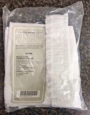 Vintage Sears Panel Curtains Double Rod Pocket Regal Park Problem Solver NOS - Image 1 of 3