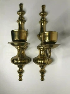 Scone Candle Holders Antique Solid Brass Wall Mount from India Wedding Gift - Picture 1 of 11