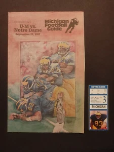 1997 Michigan Football Guide vs Notre Dame 9/27/1997 Ticket Stub Tom Brady - Picture 1 of 4