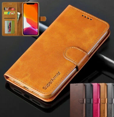 SUPERARMOR Magnetic Leather Phone Case for iPhone 17 16 15 Pro Max 14 XR Wallet Flip Cover