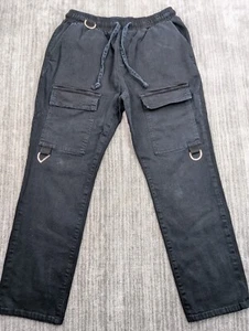 Aphrodite Hot Topic Cargo Pants Black Emo Grunge Punk Rock Clip Y2K Drawstring - Picture 1 of 14