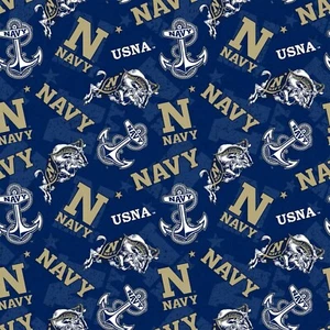 NCAA US Naval Academy Tone on Tone USNA-1178 Cotton Fabric by the Yard - Picture 1 of 1