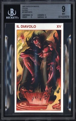 1995 Tarocchi Marvel Glossy 15 MEPHISTO BGS 9 Mint Pop3 Graded Tarot Card MCU SP - Image 1 of 2