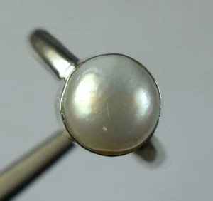 Natural 14.15 Ct Round Tahitian White South Sea Pearl Gems Men's Ring SEE VDO - Picture 1 of 8