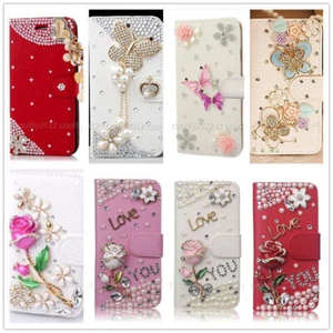 For Samsung S25 S24 S23 S22 S21 S20 Note Bling Flip Leather Diamond Wallet Case - Picture 1 of 18