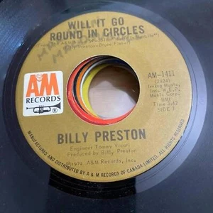 Billy Preston - Will it Go Round in Circles/Blackbird AM-1411 45rpm VG+ R35 - Picture 1 of 2