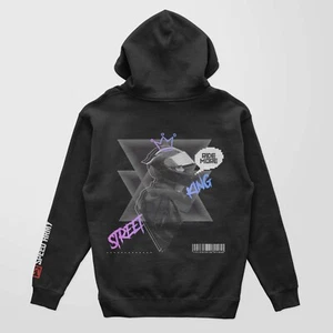 Rue King Moto Culture Inspiré Capuche - Unisexe Motard Sweat - Imagen 1 de 2