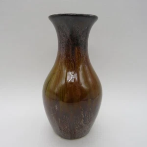 5" Ceramic Vase with Unique Paint Effect Brown Tones with Shiny Bronze Accents - Picture 1 of 6