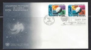 UN Stamps 1975 Scott NY #256-257 Satellite FDC 10-26 cent combo with G cachet - Picture 1 of 1