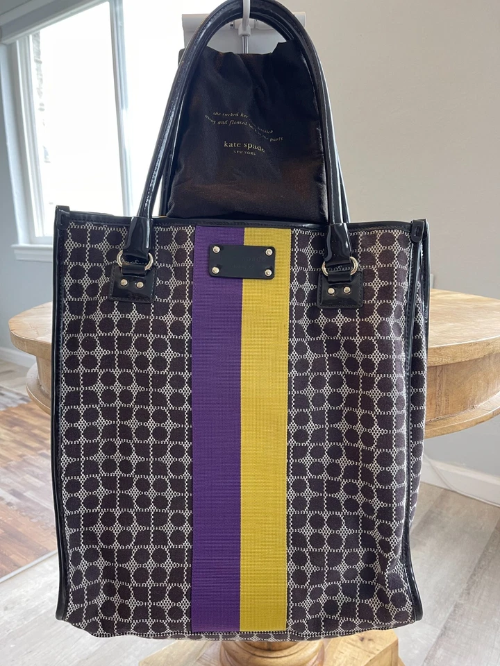 Bolso Shopper Vintage Kate Spade Lona Marrón $175 + Envío Gratis RARO Foto 1 de 4