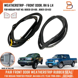 Pair LH RH Front Door Weatherstrip Rubber Seal For Nissan Navara Ute D22 98-04 - Picture 1 of 8