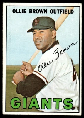 1967 Topps Baseball Card Ollie Brown San Francisco Giants #83 VG-EX - Image 1 of 2