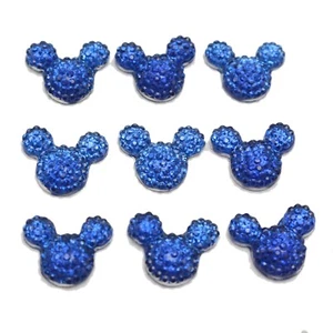 100 gemas de estrás punteadas de resina con respaldo plano azul real cabeza de ratón cabachones 14 mm - Imagen 1 de 6
