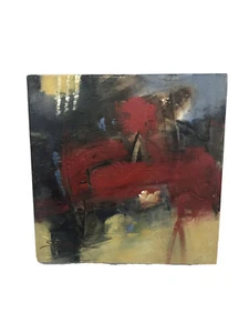 Karen Scharer Abstract Acrylic on Canvas 12" x 12" Signed Bold Colors - Picture 1 of 7