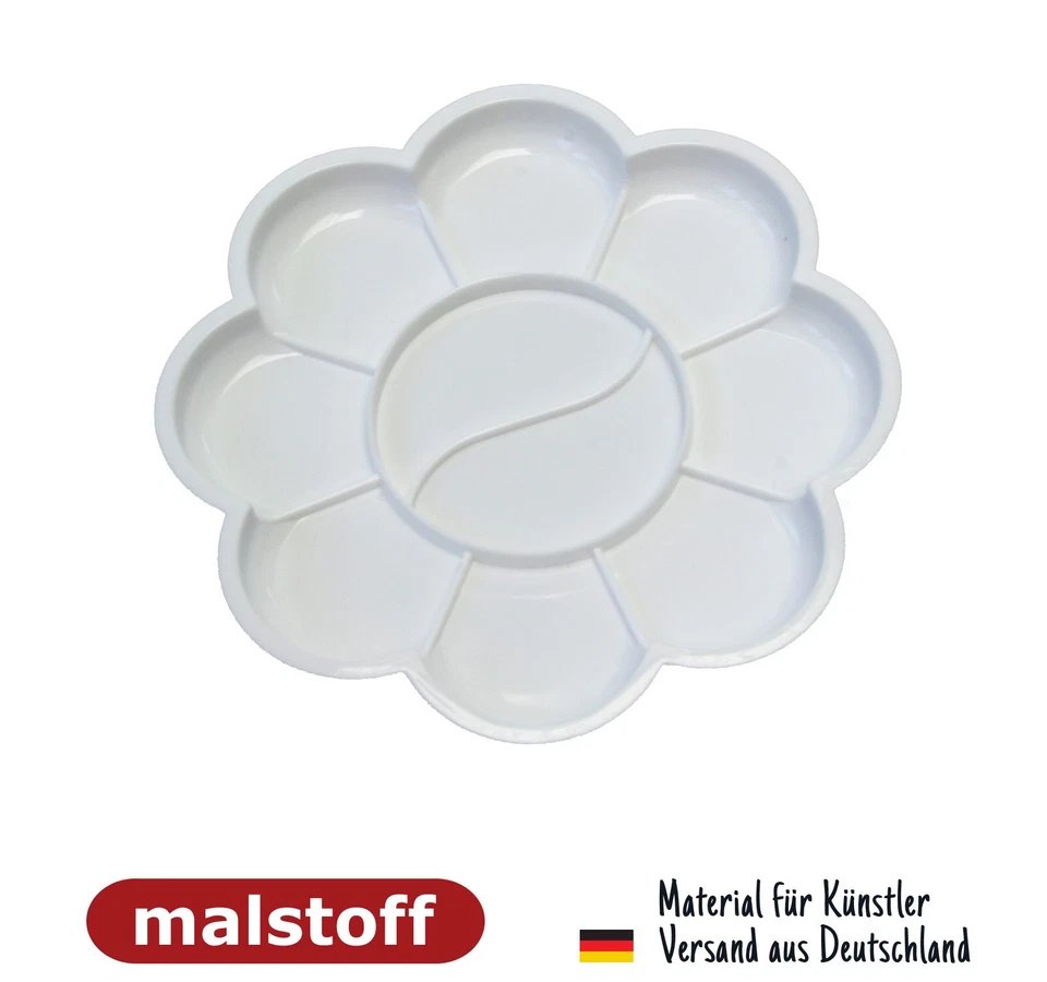 Malpalette Mischpalette Kunststoff weiß 14 cm Durchmesser bei Malstoff - Bild 1 von 1