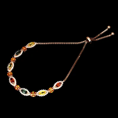 VIBRANTE PULSERA DE ZAFIRO MULTICOLOR CON CIRCONITA BLANCA PLATA DE LEY 925 14 RGP Foto 1 de 3