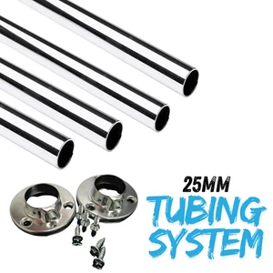 Nuevo 25 mm de diámetro, elección de longitud par gratuito de soportes de extremo de riel y 6 tornillos gratis - Imagen 1 de 17