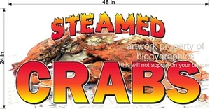 2' X 4' VINYL BANNER STEAMED CRABS - Picture 1 of 1