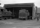 PHOTO  LOCO SHED SR  SOUTHAMPTON DOCKS  GENERAL VIEW OF SHED IN 1957 WITH 32101
