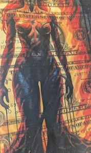 Goddess Of Fire - Stanley Millz Original Real Dollar Bill Art 1/1 Signed + COA - Picture 1 of 8