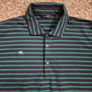Radmor Men's XXL Green Black Striped Polo Short Sleeve Golf Shirt - Picture 1 of 7