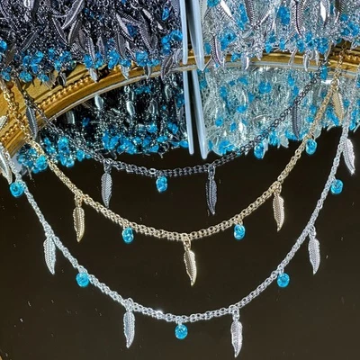 1M Metallkette DIY Schmuckarmband Bekleidungszubehör Zirkon Federkette - Bild 1 von 4