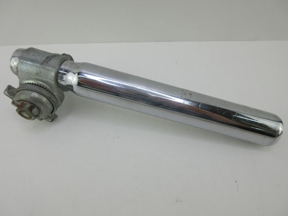 Tija de sillín microajustable vintage para bicicleta de carretera 26,6 mm x 210 mm acero cromado Foto 1 de 4