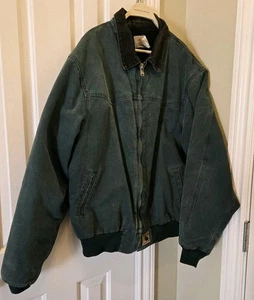 Vintage Emerald Green Carhartt Santa Fe Bomber Jacket J14 HTG XL TALL - Bild 1 von 13