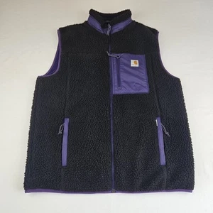 Carhartt Mens Scout Vest Liner Fleece Sherpa Jacket XL Black Purple Gilet 594 - Picture 1 of 12