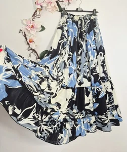 Maxirock Rock mit Blumenmuster IBIZA ♡ BOHO 100% Seide Onesize 38 40 42 44 46 - Bild 1 von 7