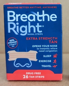 2 Boxes of Breathe Right Nasal Strips Extra Strength Tan 26pc - Picture 1 of 1