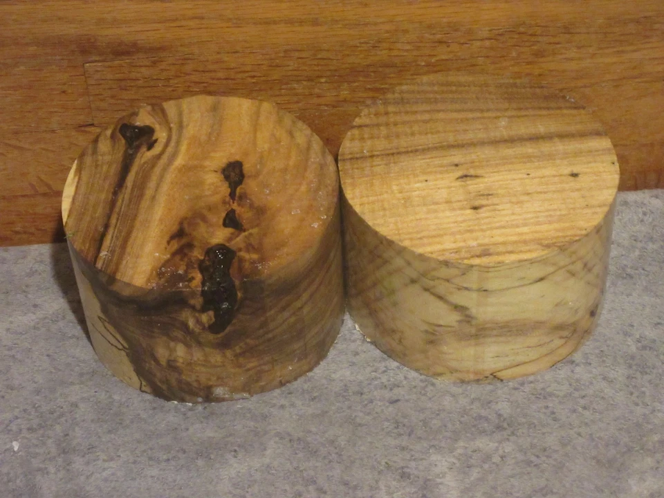 2 PIEZAS TAZÓN DE MADERA TORNEADO MISSOURI HACKBERRY HENDIDO EN BLANCO Foto 1 de 1