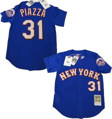 New 1999 Mike Piazza #31 NY Mets Mens Mitchell & Ness Authentic BP Jersey $130 - Image 1 of 4