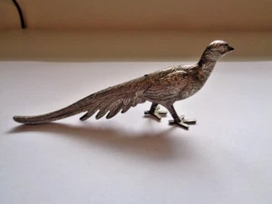 Pewter Peahen Vintage cast metal Figurine 5x0.7x2ins Weight 82g Used - Afbeelding 1 van 18