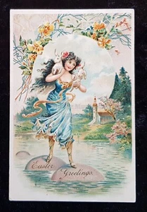 1908 Easter Greeting/Postcard - Embossed - US Origin - Paul Fink - Picture 1 of 2