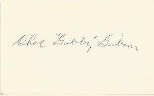 Charles "Gibby" Gibson autographed 3 x 5 index card MLB Guaranteed to Pass