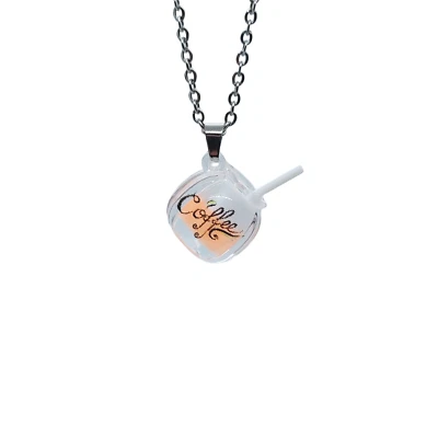 США продавец кофе солома полирезина подвеска ожерелье ювелирные изделия цветной новый - Изображение 1 из 4