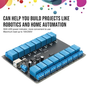 Relay Module 16 Channel 936V USB Controlled SPDT Switch Relay Module Board - Foto 1 di 12