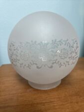 Vintage Round 6" Frosted Glass Globe Light Lamp Glass Shade Clear Floral Design