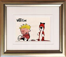 Bill Watterson: Calvin and Hobbes - watercolor on old paper