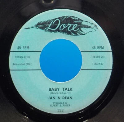 Jan & Dean 45 Baby Talk / Jeanette Get Your Hair Done NM / NM EX G2 Foto 1 de 2