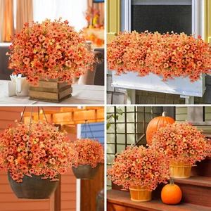 Artificial Flowers Plastic Fake Plants UV Resistant Home In/Outdoor Garden Decor - Picture 1 of 29