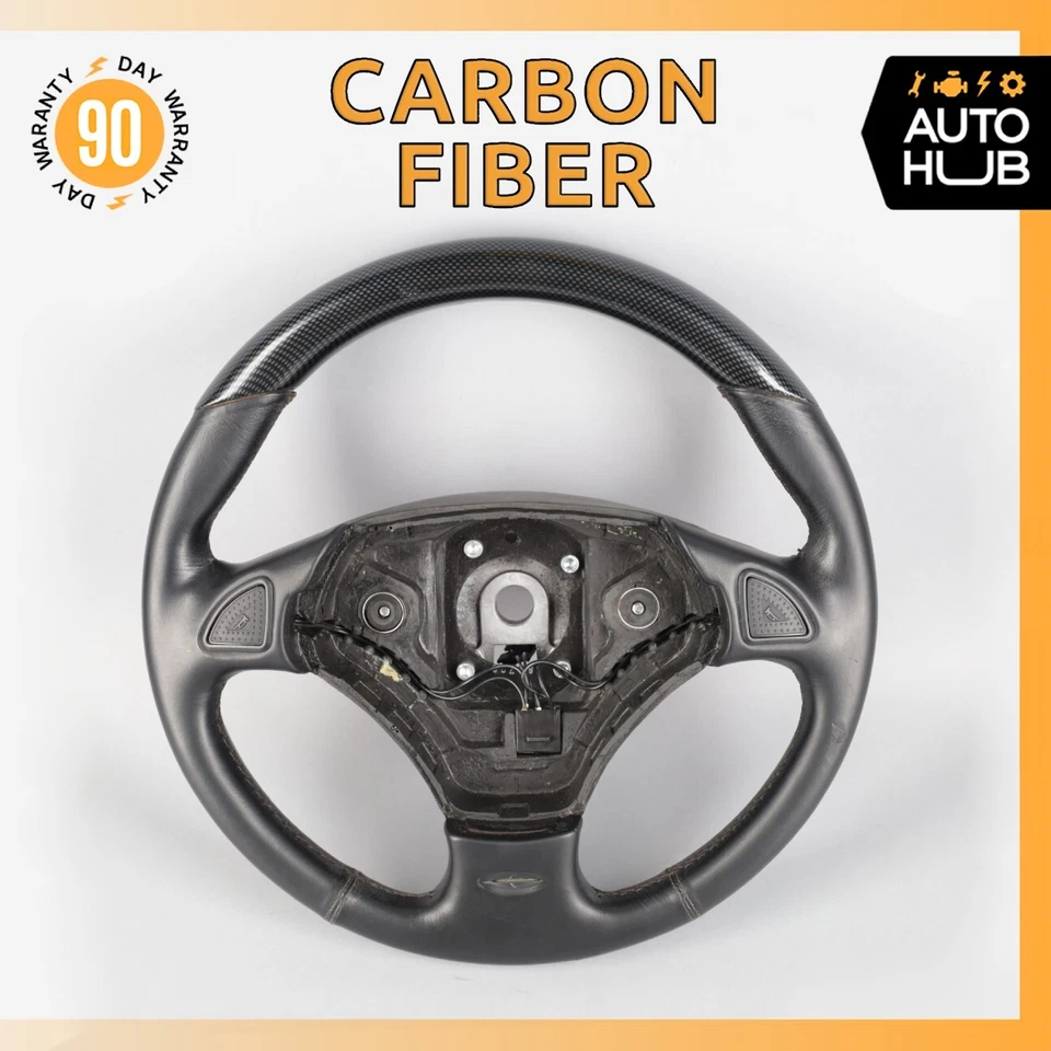 00-04 阿斯顿·马丁 DB7 手动方向盘黑色碳纤维原始设备制造商 23k — 第 1/4 张图片