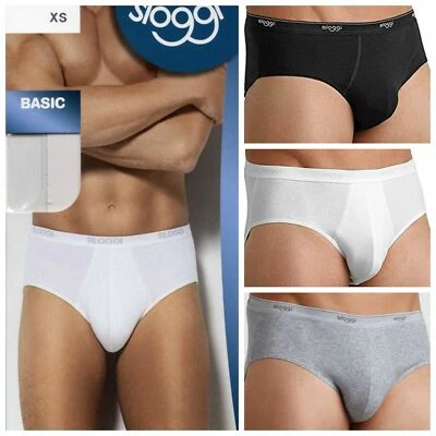 6 SLIP UOMO SLOGGI BASIC MIDI  BIANCO-NERO-GRIGIO TAGLIE 3-4-5-6-7-8 - Immagine 1 di 4