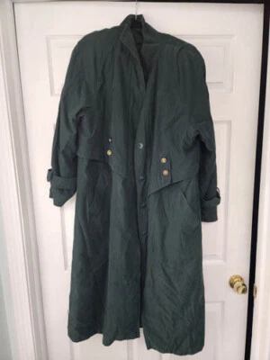 Gabardina para mujer Preston and York talla 14 verde forrada larga Foto 1 de 4