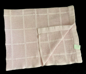 Carter's Starters Pink Fleece Baby Blanket Vintage 2003 Open Weave Woven Knit